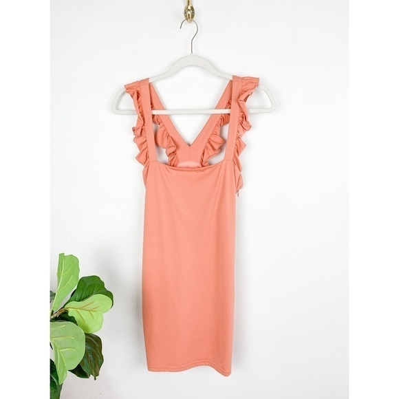 Superdown Imari Ruffle Strap Dress in Dusty Rose Sz M - Picture 3 of 10